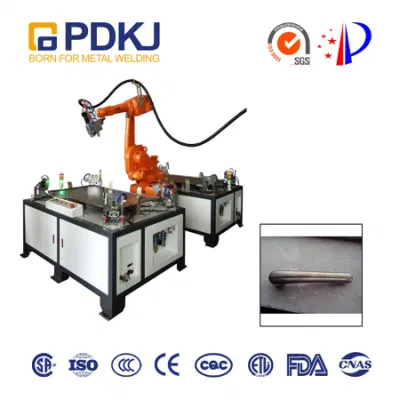 Estación de trabajo integrada de soldadura por robot industrial TIG Arc de 6 ejes para manija de puerta de acero inoxidable